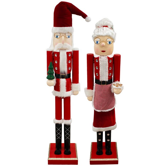 GIANT Nutcracker Mr. & Mrs. Claus Set by Prime Retreat