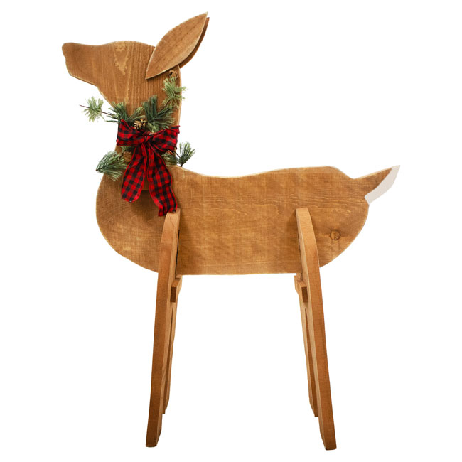 Amish-Made Wooden Doe Statue