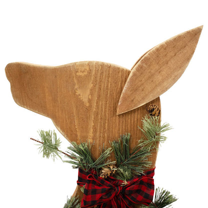 Amish-Made Wooden Deer Statues Package