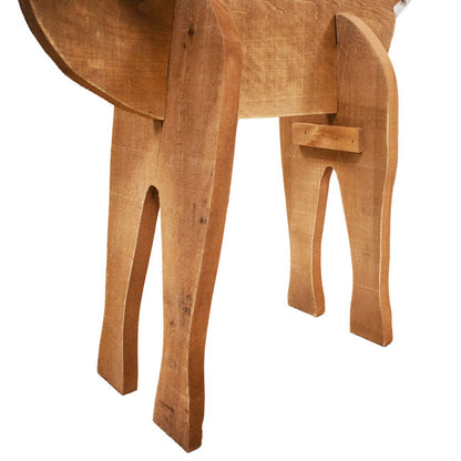 Amish-Made Wooden Doe Statue