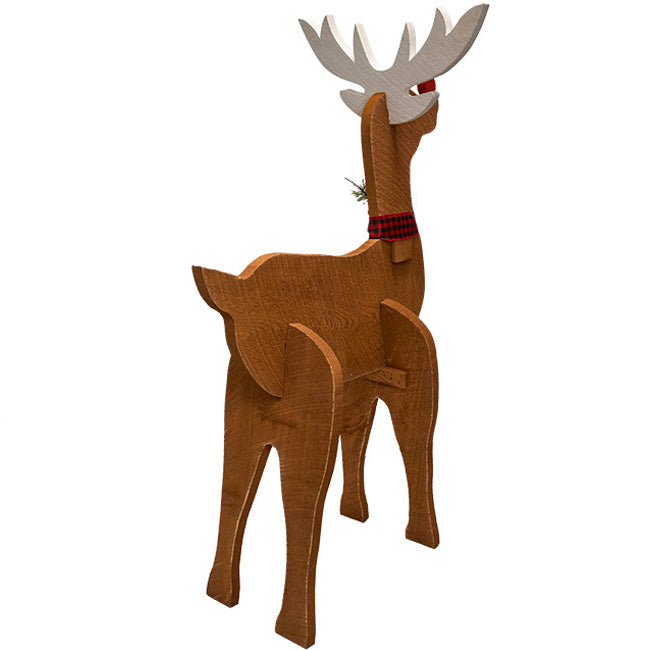 Amish-Made Wooden Deer Statues Package