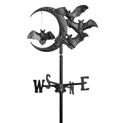 Whitehall Bat and Moon Garden Weathervane, Black