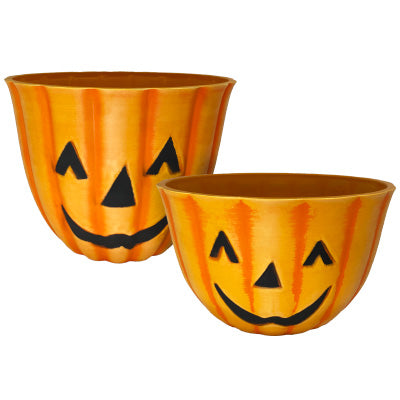 Urban Gardener Jack-O-Lantern Fiber Clay Pot Set