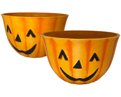 Urban Gardener Jack-O-Lantern Fiber Clay Pot, 10" dia.