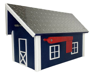 Amish Recycled Plastic Deluxe Mailbox, Patriotic Blue/White