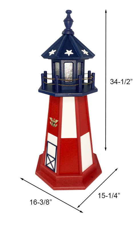 Amish Cape Henry Lighthouse, Patriotic, 34.5”H