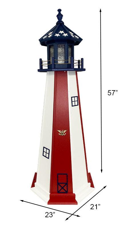 Amish Patriotic Striped Lighthouse, 57"H