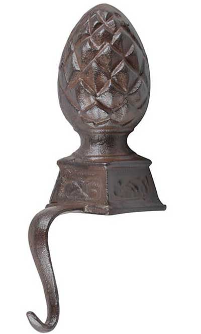 Esschert Design Cast Iron Christmas Stocking Hanger, Brown