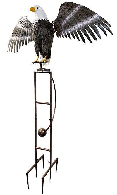 Esschert Staked Metal GIANT Bald Eagle Rocker, 89"H