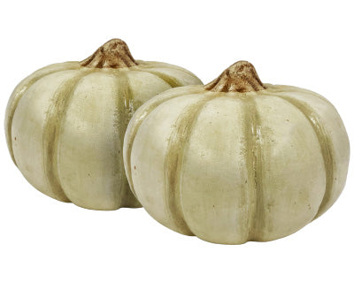 4 Seasonal Trends Artisanal Squash Pumpkin Statue, White