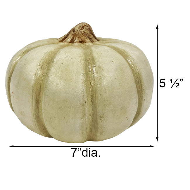 4 Seasonal Trends Artisanal Squash Pumpkin Statue, White