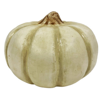 4 Seasonal Trends Artisanal Squash Pumpkin Statue, White