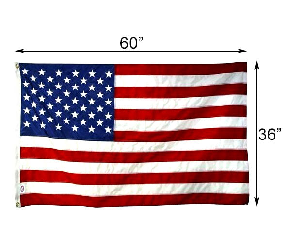 Heath Stitched Nylon American Flag with Grommets, 3' x 5'