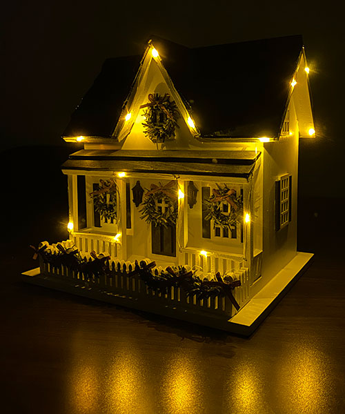 Home Bazaar Holiday Bird House with LEDs