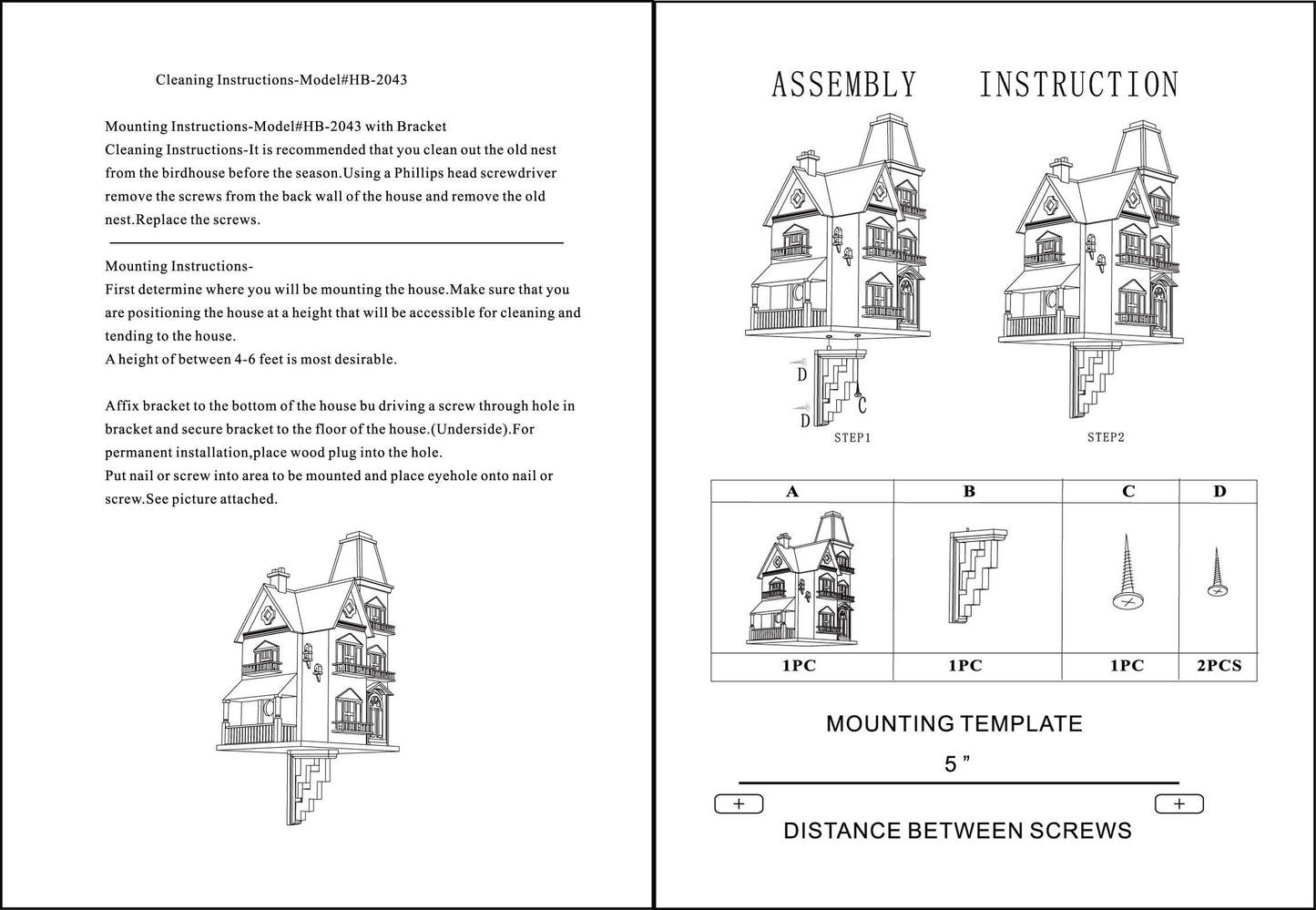 Home Bazaar Victorian Manor Bird House