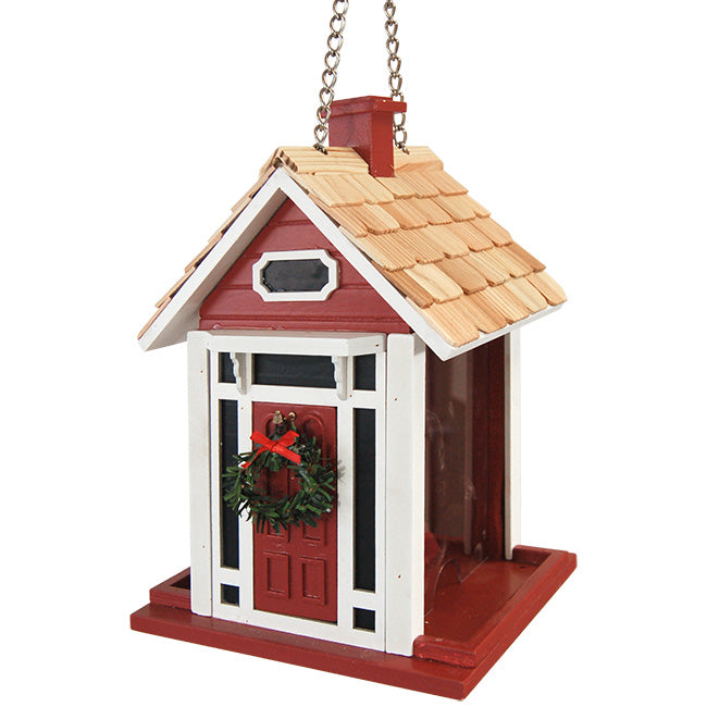 Home Bazaar Holiday Bird House and Feeder Kit, Red