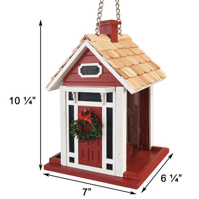 Home Bazaar Holiday Bird House and Feeder Kit, Red