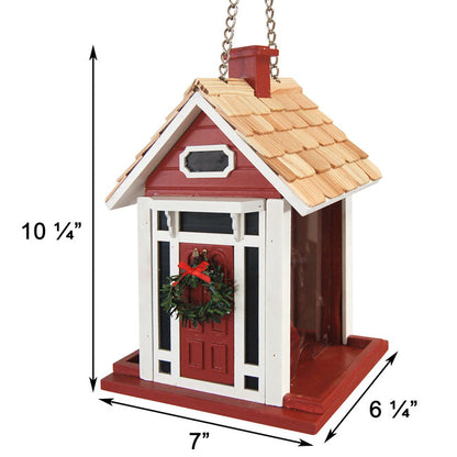 Home Bazaar Holiday Bird House and Feeder Kit, Red