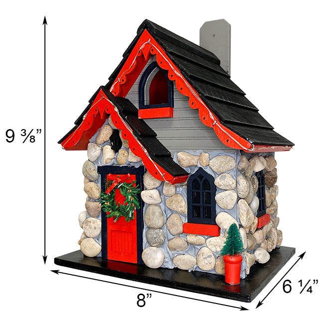 Home Bazaar Charlevoix Stone Christmas Cottage with LEDs