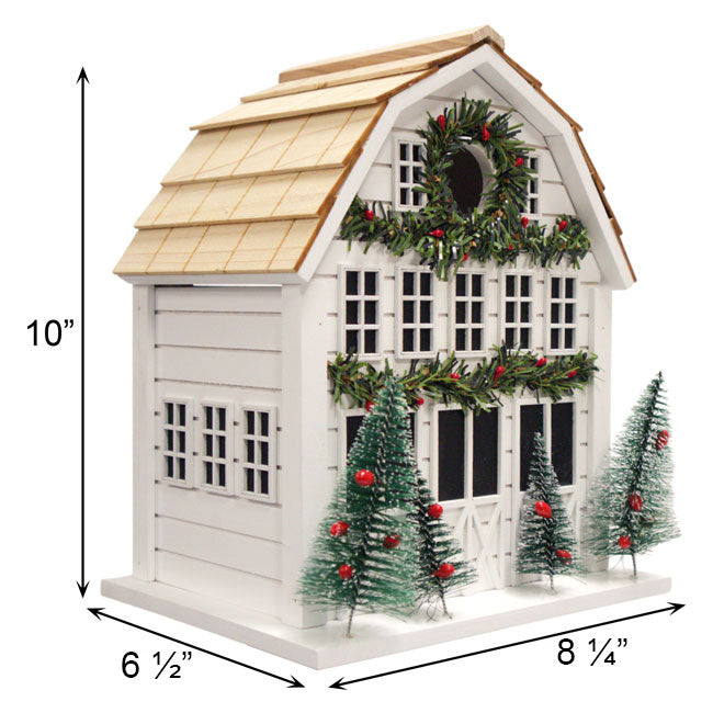 Home Bazaar Holly Cottage Bird House, White