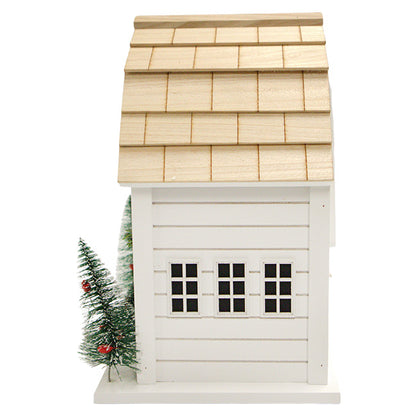 Home Bazaar Holly Cottage Bird House, White