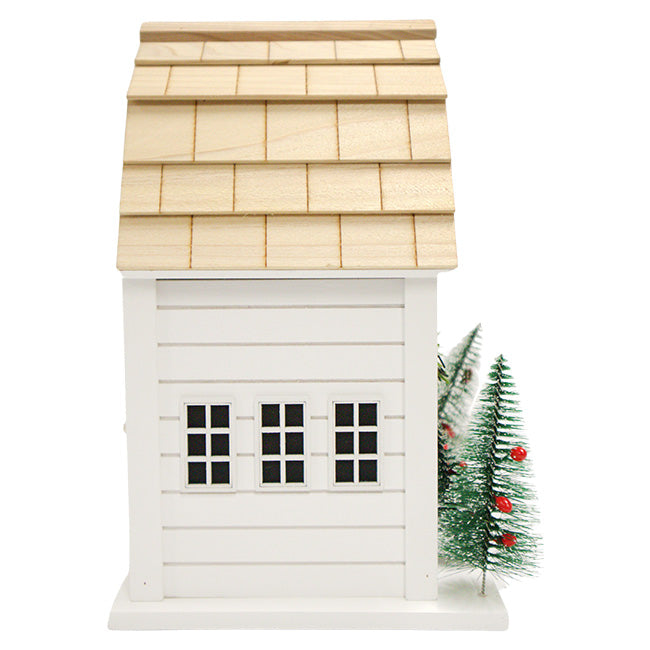 Home Bazaar Holly Cottage Bird House, White