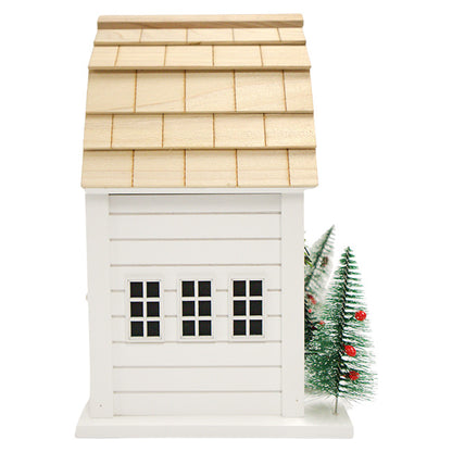 Home Bazaar Holly Cottage Bird House, White