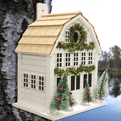 Home Bazaar Holly Cottage Bird House, White