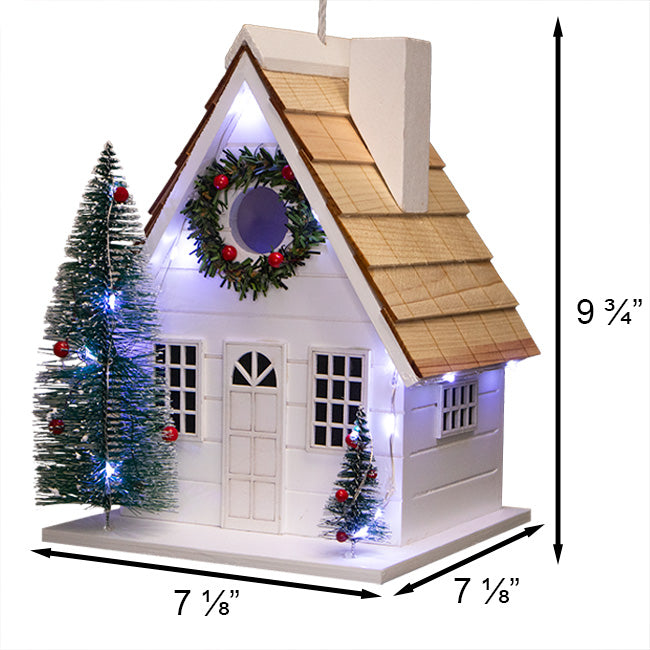 Home Bazaar Christmas Chateau Bird House with LEDs