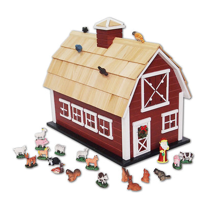 Home Bazaar Red Christmas Barn Advent Calendar