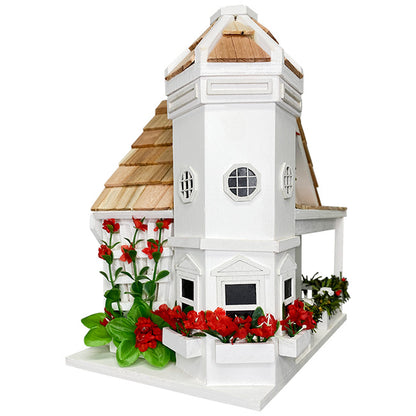 Home Bazaar Yuletide Cottage Bird House, White