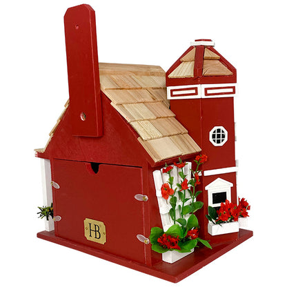 Home Bazaar Yuletide Cottage Bird House, Red