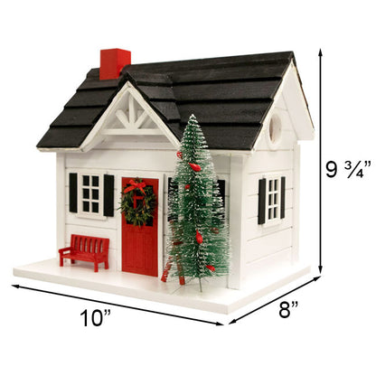 Home Bazaar Holiday Ski Chalet Bird House with LEDs