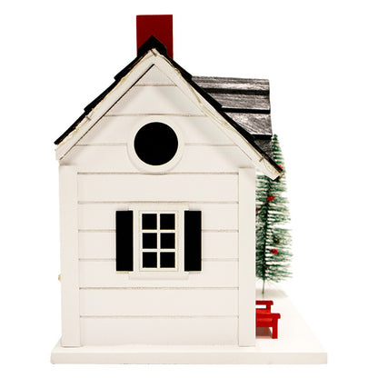 Home Bazaar Holiday Ski Chalet Bird House with LEDs