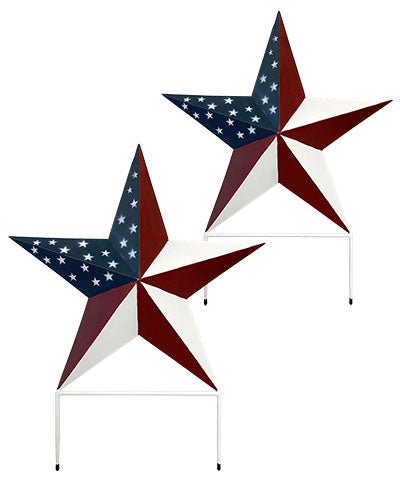 Land & Sea Metal American Star Staked Yard Art