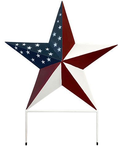 Land & Sea Metal American Star Staked Yard Art