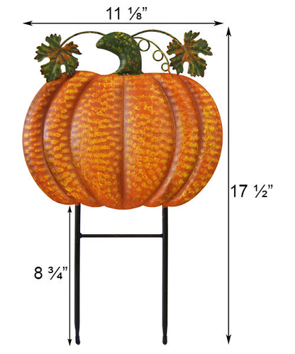 Land & Sea Metal Welcome Pumpkin Trio w/Sunflowers Yard Art