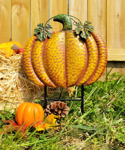 Land & Sea Small Classic Metal Pumpkin Yard Art