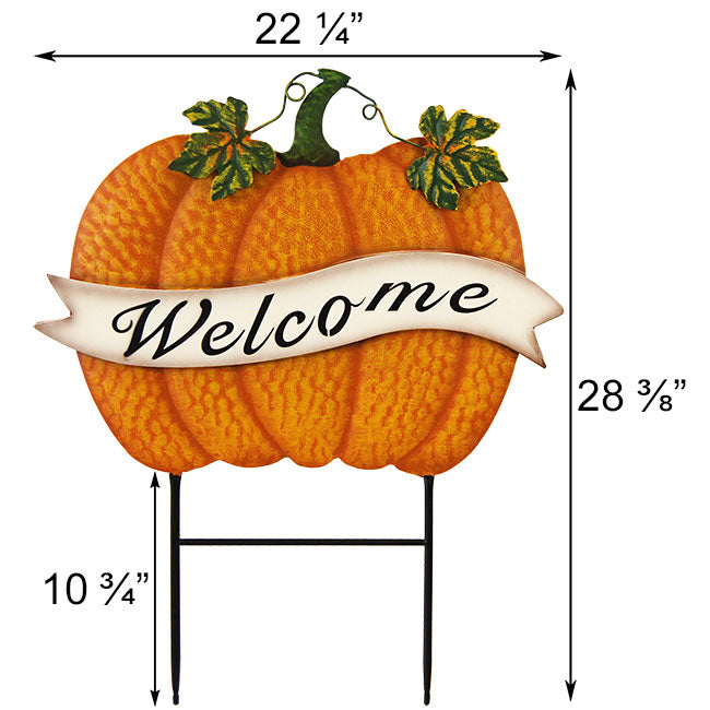 Land & Sea Metal Welcome Banner Pumpkin Trio Yard Art Kit