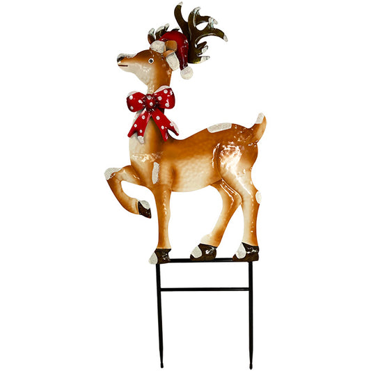 Land & Sea Metal Reindeer Staked Yard Art, 35"H