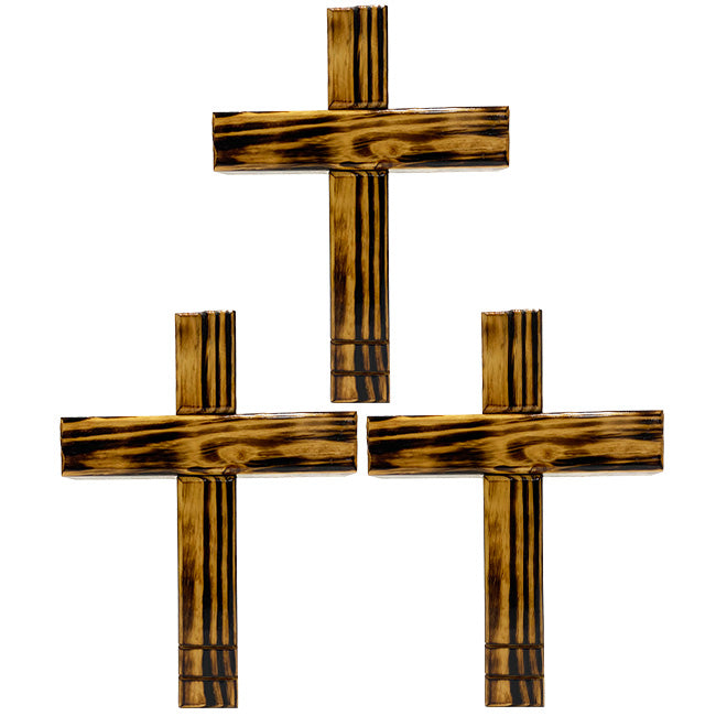 Distressed Rustic Wooden Crosses, Set of 3, by Prime Retreat