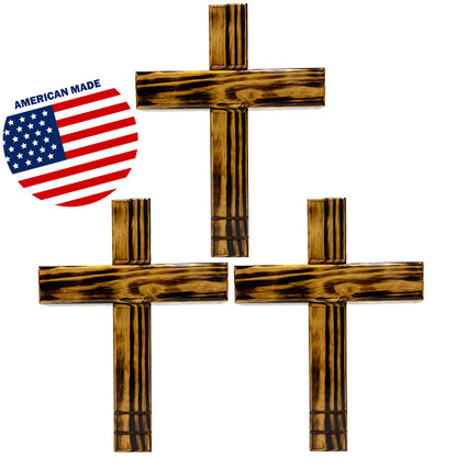 Distressed Rustic Wooden Crosses, Set of 3, by Prime Retreat