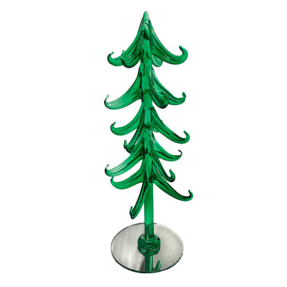 Glass Evergreen Tree with Assorted Bird Ornaments