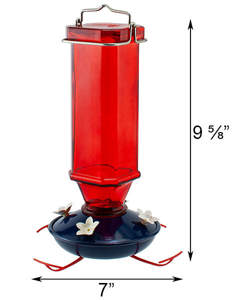 Woodlink Patriotic Vintage Glass Hummingbird Feeder, 16 oz.