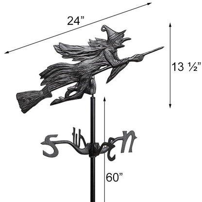 Whitehall Flying Witch Garden Weathervane, Black