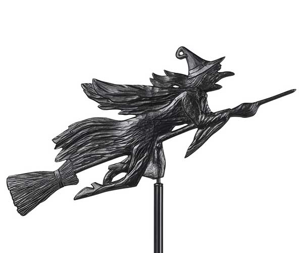 Whitehall Flying Witch Garden Weathervane, Black