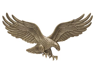 Whitehall Wall Eagle, Antique Brass, 29"W x 15.75"H