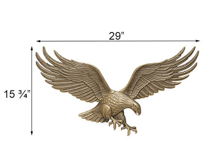 Whitehall Wall Eagle, Antique Brass, 29"W x 15.75"H