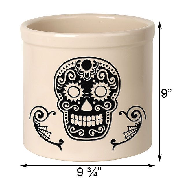 Whitehall Sugar Skull Halloween Stoneware Crock