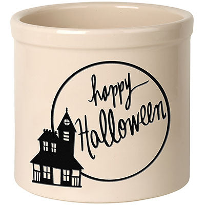 Whitehall Haunted House Halloween Stoneware Crock